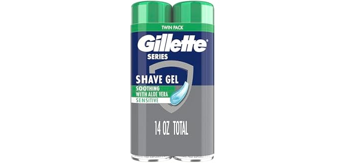 Gillette Series 3X Action Shave Gel, Sensitive Twin Pack, 7 Oz (Pack of 2)