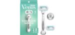 Gillette Venus Extra Smooth Sensitive Razor for Women, Includes 1 Reusable Razor Handle + 2 Refills, for Sensitive Skin with Metal Handle and Shower Holder
