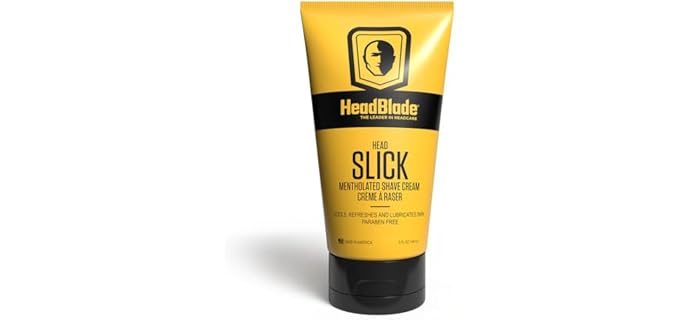 HeadBlade HeadSlick Shave Cream 5 oz for Smooth Head shaving for Bald Men, Helps with Irritation, Redness, & Razor Burn
