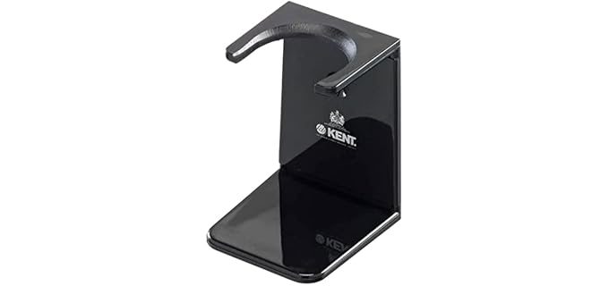 KENT VSB2 Large Black Plastic Shaving Brush Stand for Hang Drying your Shave Brush. Essential Part of Any Men's Shaving Kit, Extends Natural Bristle Brushs Life