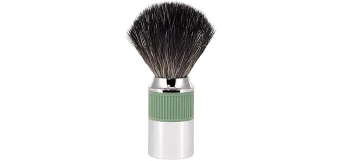 MÜHLE NEO Synthetic Shaving Brush for Men, Vegan Shave Brush, Sage Green | This vegan shaving brush builds rich lather from shaving soap or cream, with soft Black Fibre bristles and a silicone grip.