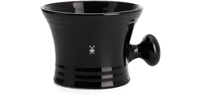 MÜHLE Black Porcelain Shaving Bowl and Mug for Shaving Soap & Cream