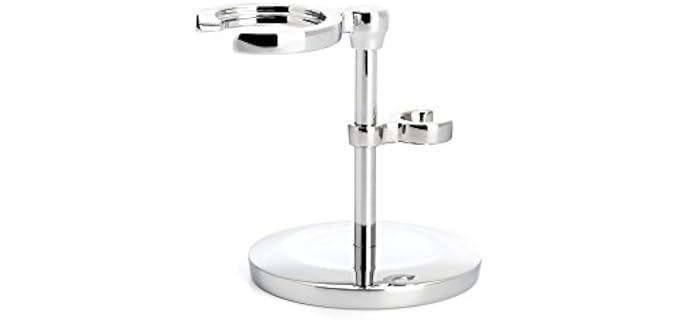 MÜHLE Chrome Stand for Traditional & Classic Series Safety Razors & Shaving Brushes | Shave Accessory | Modern Design