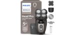 Philips Norelco Head Shaver Pro 9000 Electric Shaver, Clean & Gentle Shave | Electric Shaver for Men and Women, 360° Flexing Head, ComfortCut Blades, PowerAdapt Sensor, 90-Min Runtime, HS9980/40
