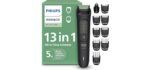 Philips Norelco All-in-One 3000 13-in-1 Trimmer, Face & Hair, Comfort Tips | Men's Complete Grooming Kit, Comfort Blades, 9 Length Settings, Beard & Hair Styling, Nose & Ear Trimmer, 60-Minute Runtime
