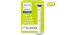 Philips Norelco OneBlade Intimate Trimmer and Shaver with Skin Protection | Pubic Hair Grooming, Extra Skin Protection, Beginner-Friendly Grooming, Wet and Dry Use, Shower Grooming, 3mm Body Comb