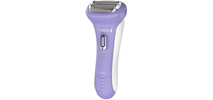 Remington Smooth & Silky Electric Shaver for Women, 4-Blade Wet & Dry Razor | Almond Oil Strip for Comfort, Shave Wet or Dry, Hypoallergenic Foils, Electric Shaver for Women, Flex Dual Sided Trimmer