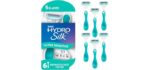 Schick Hydro Silk Sensitive 5-Blade Disposable Razors for Women, 6 ct | Moisturizing serum, With aloe, Smooth glide, Made for sensitive skin, Ergonomic handle, pivots to follow curves