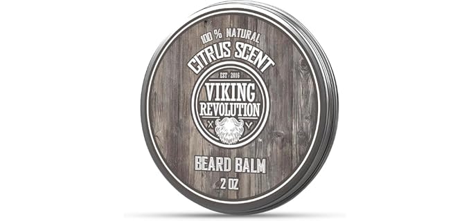 Viking Revolution Beard Balm - Citrus - 2 oz | Nourishing Styling Cream Base - Packed with Rich Mango Butter & Argan Oil - Perfect for Shaping & Controlling All Beards