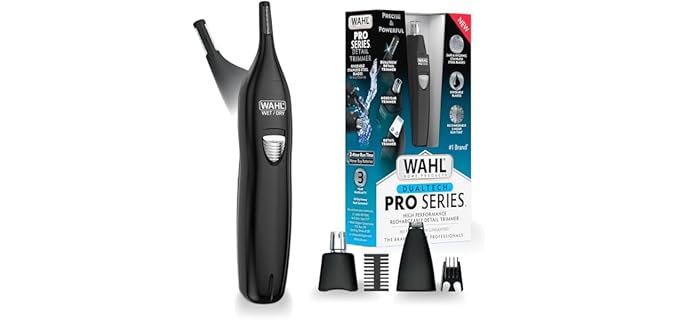 Wahl Pro Series Rechargeable Dual Sided Eyebrow, Ear & Nose Hair Trimmer | Painless Dualtech Eyebrow, Ear & Nose Hair Removal For Men, Rechargeable Facial Hair Removal Device – Model 3025656